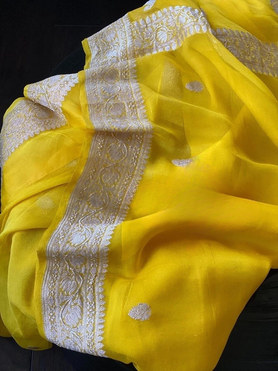 Pure Georgette Handloom Banarasi Saree