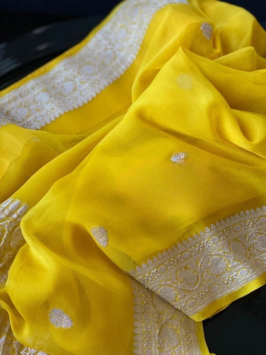 Pure Georgette Handloom Banarasi Saree