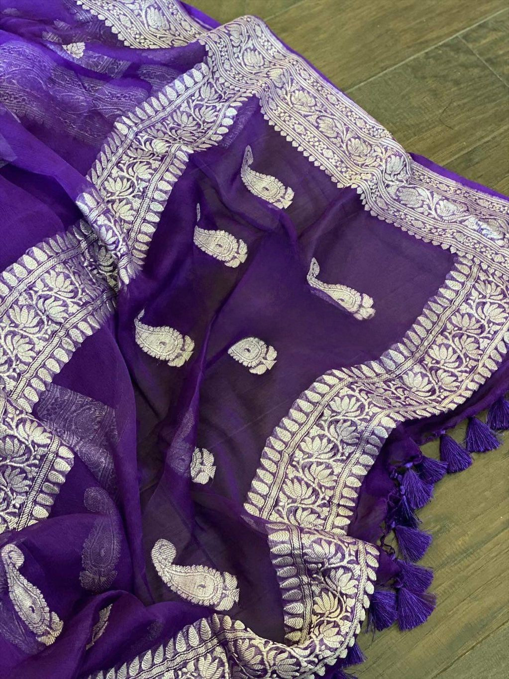 Pure Georgette Handloom Banarasi Saree