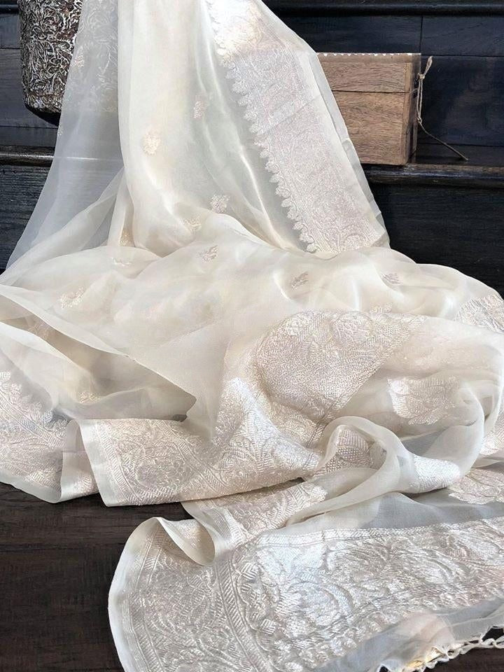 Pure Georgette Handloom Banarasi Saree