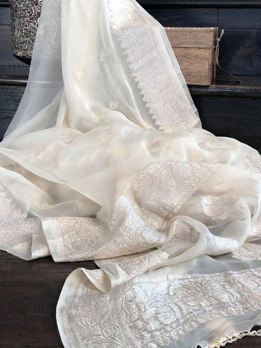 Pure Georgette Handloom Banarasi Saree