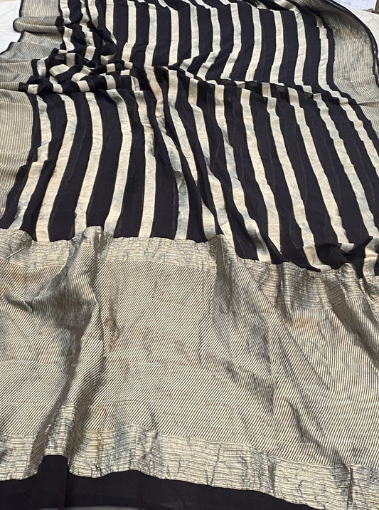 Khaddi Georgette Handloom Banarasi Saree