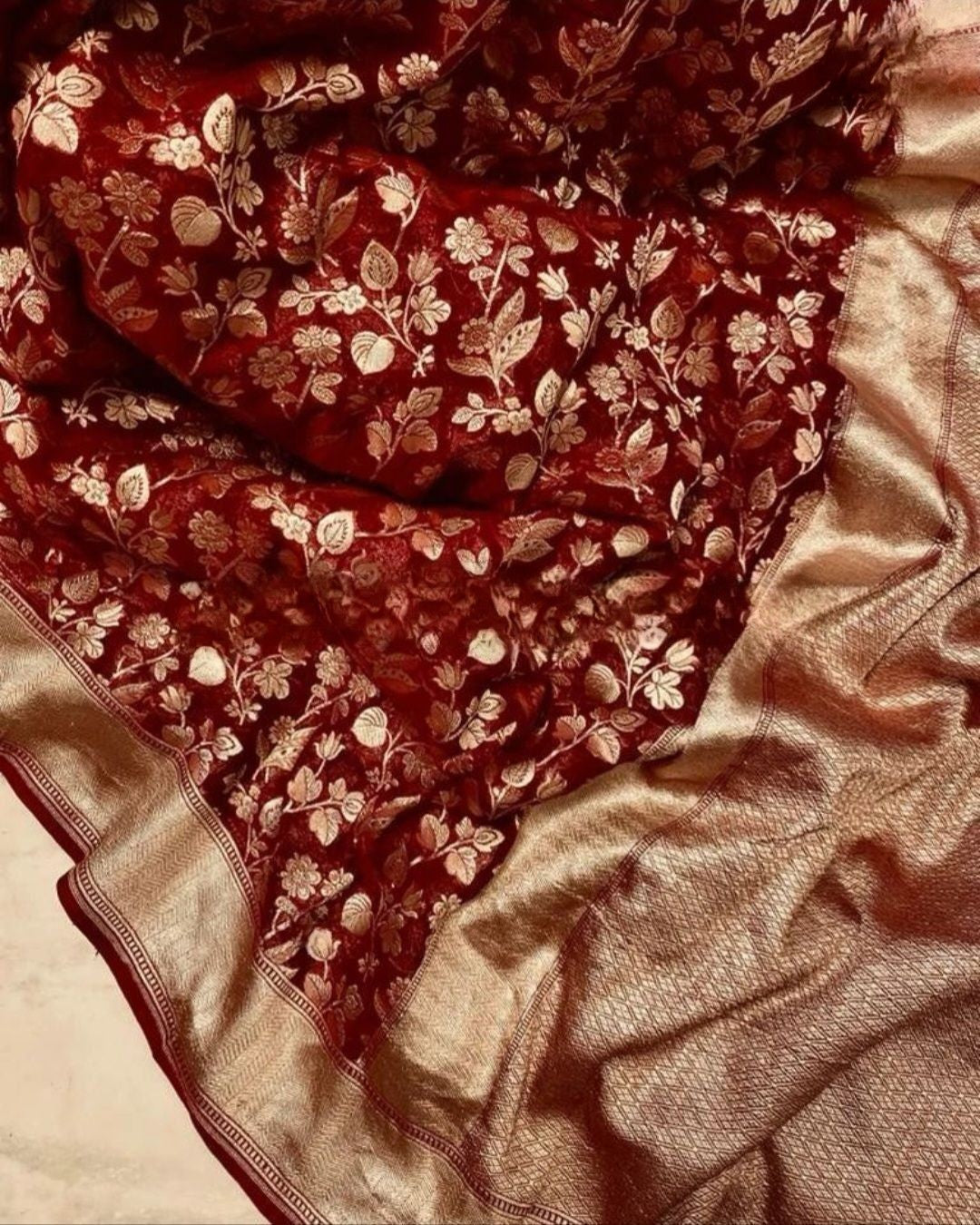 Khaddi Georgette Handloom Banarasi Saree