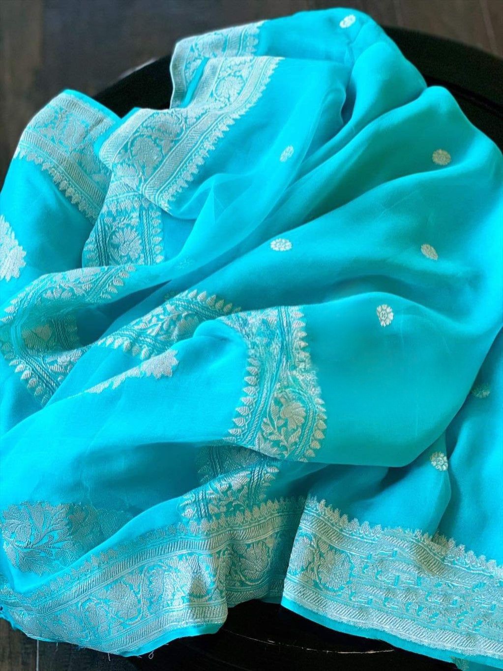Pure Georgette Handloom Banarasi Saree