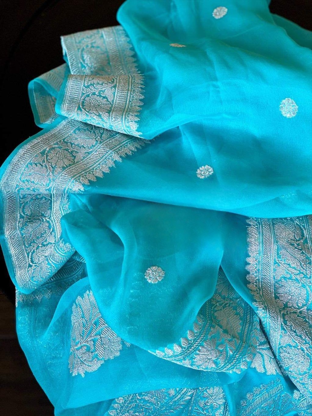 Pure Georgette Handloom Banarasi Saree