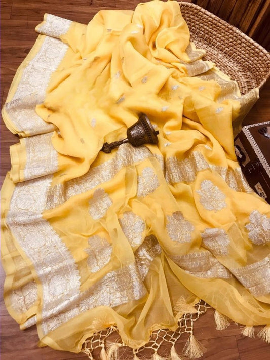 Pure Georgette Handloom Banarasi Saree
