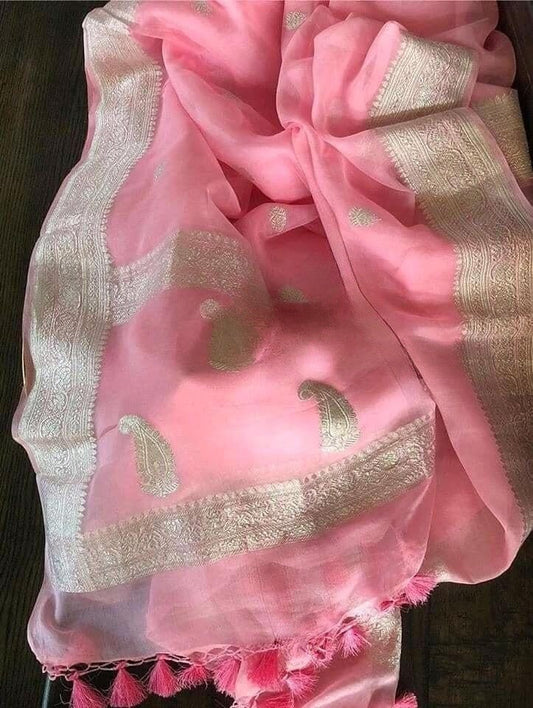 Pure Georgette Handloom Banarasi Saree