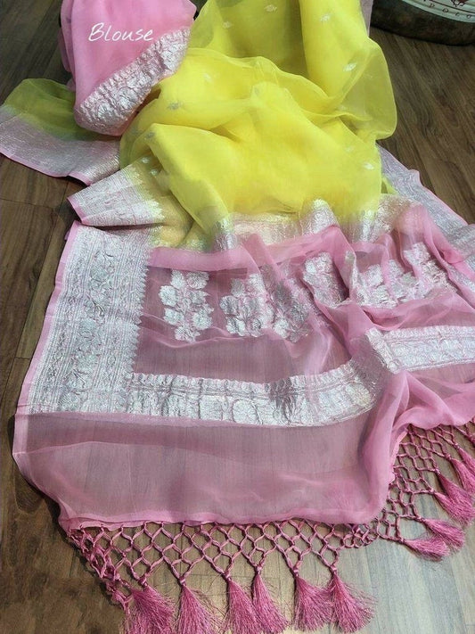 Pure Georgette Handloom Banarasi Saree