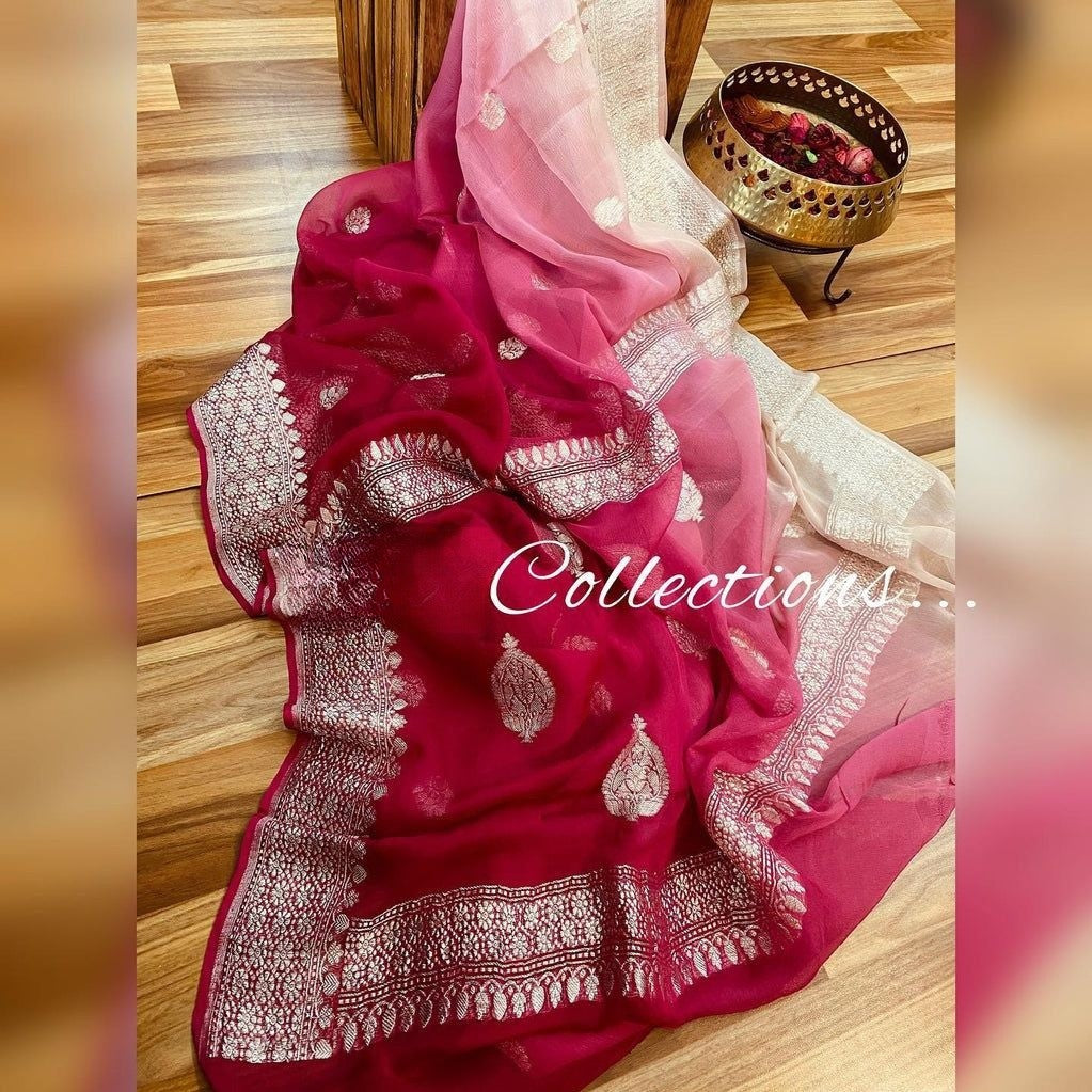 Pure Georgette Handloom Banarasi Saree
