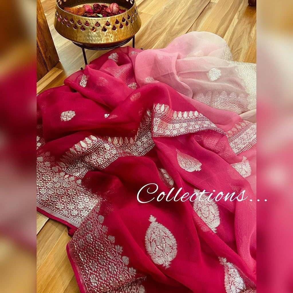 Pure Georgette Handloom Banarasi Saree
