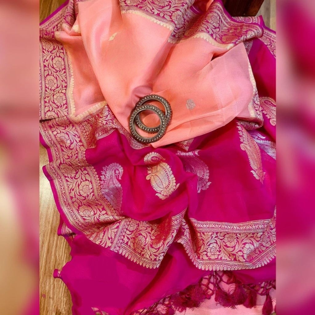 Pure Georgette Handloom Banarasi Saree