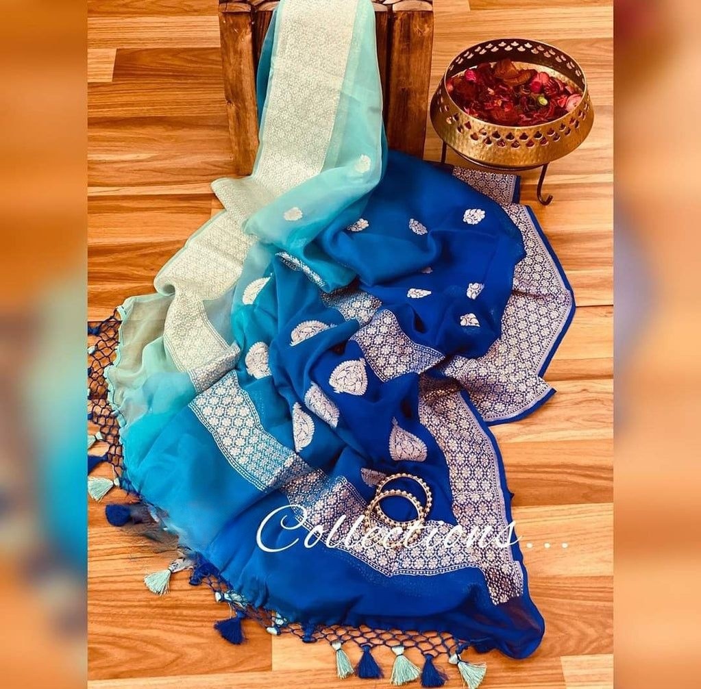 Pure Georgette Handloom Banarasi Saree