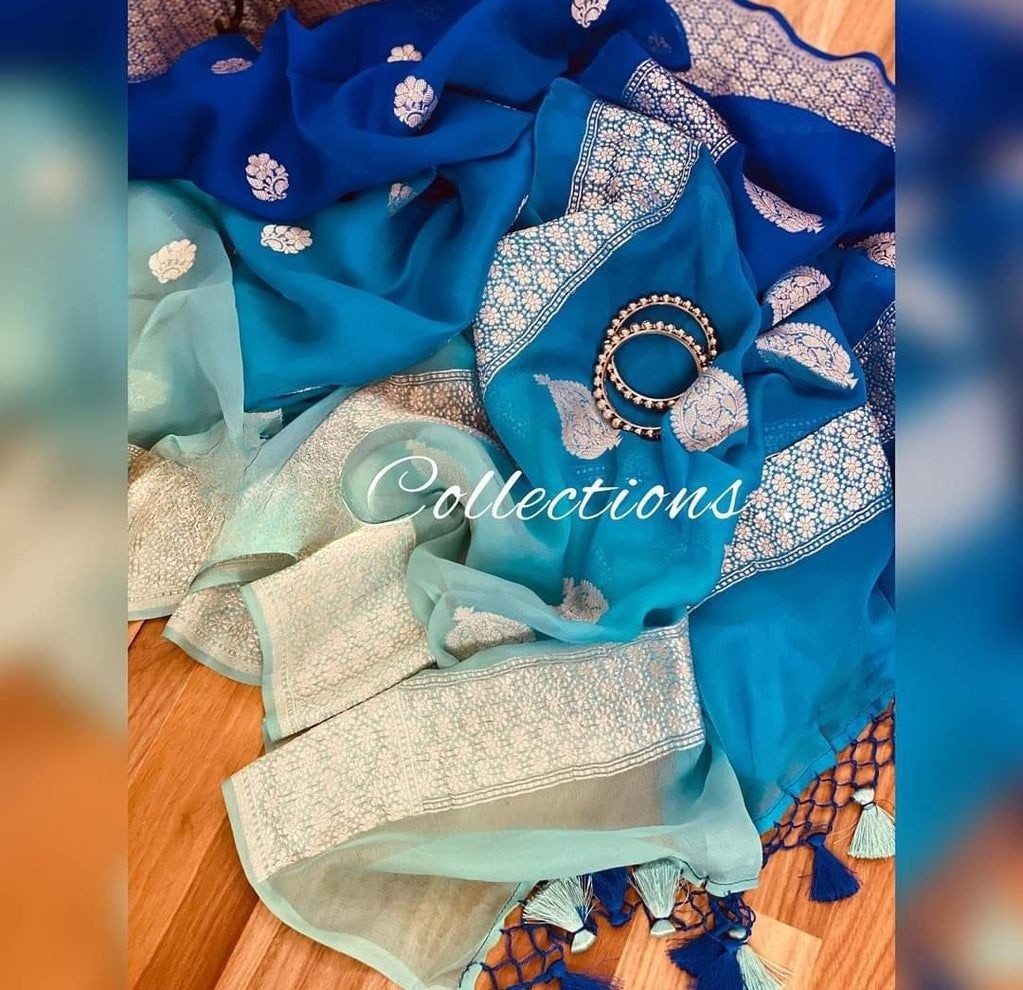 Pure Georgette Handloom Banarasi Saree