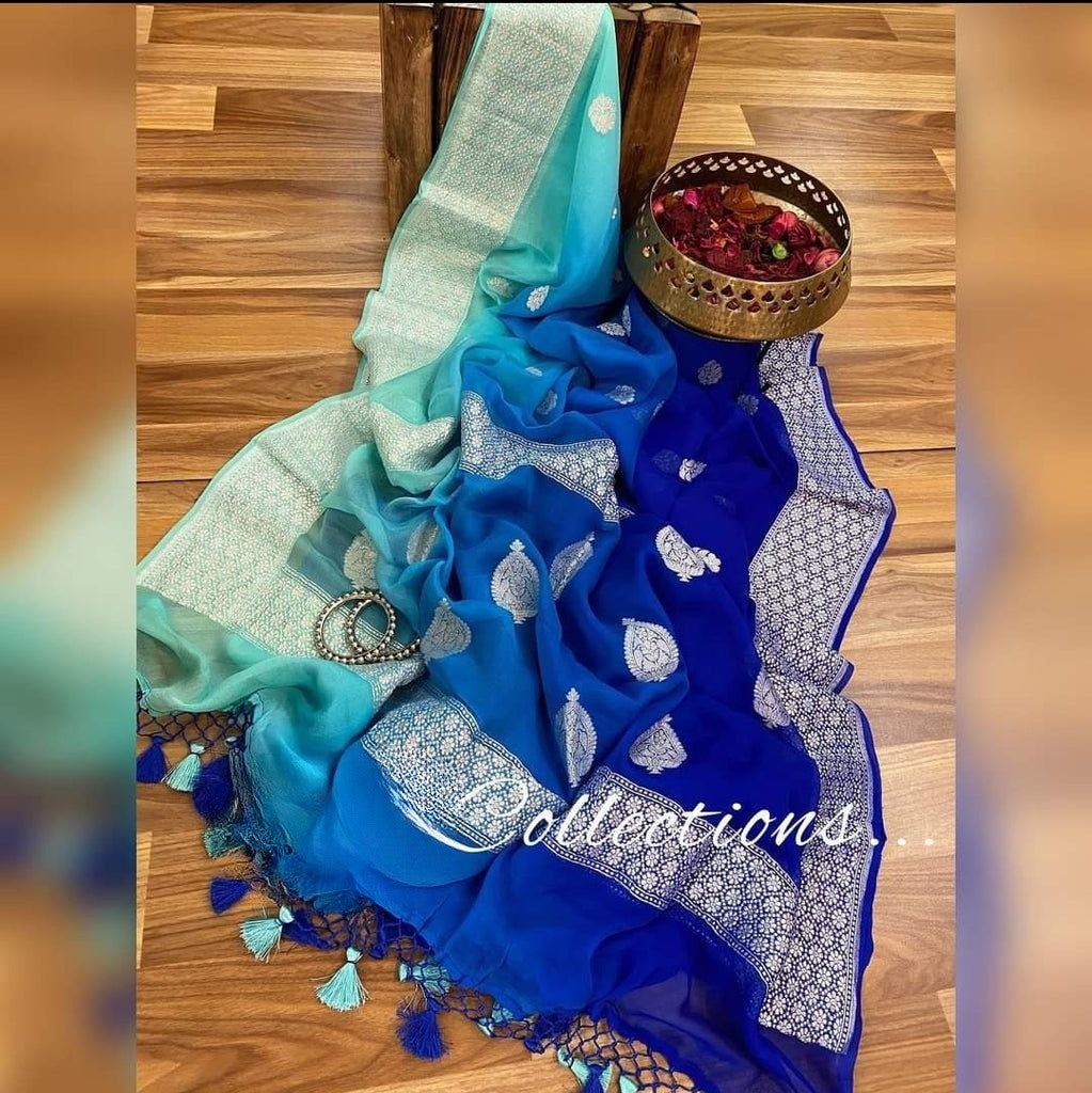 Pure Georgette Handloom Banarasi Saree