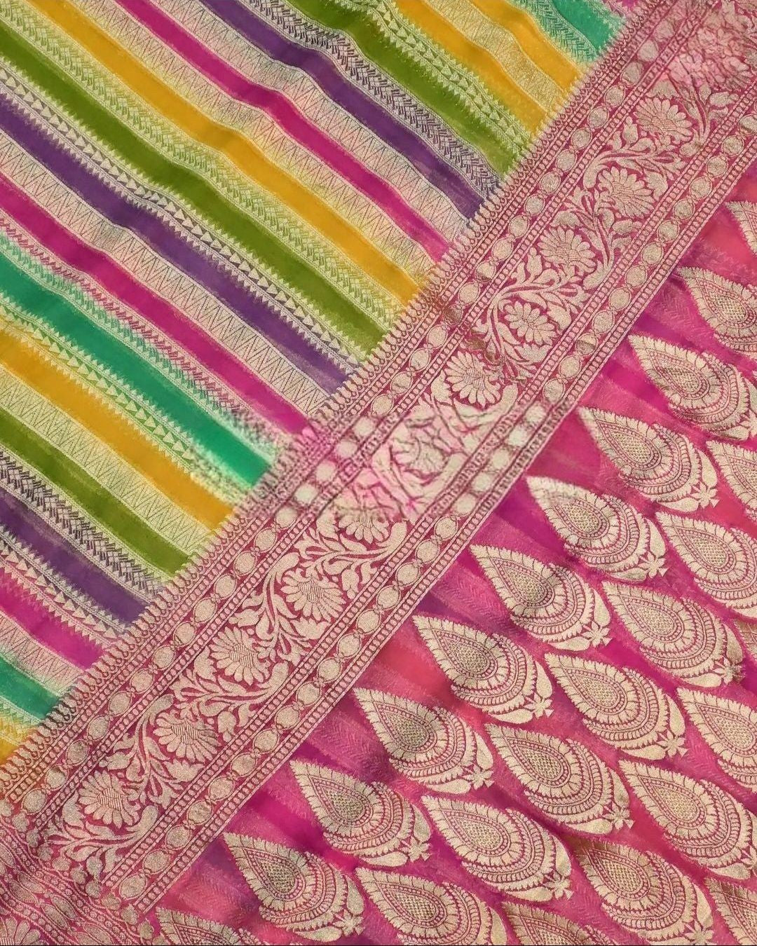 Khaddi Georgette Handloom Banarasi Saree