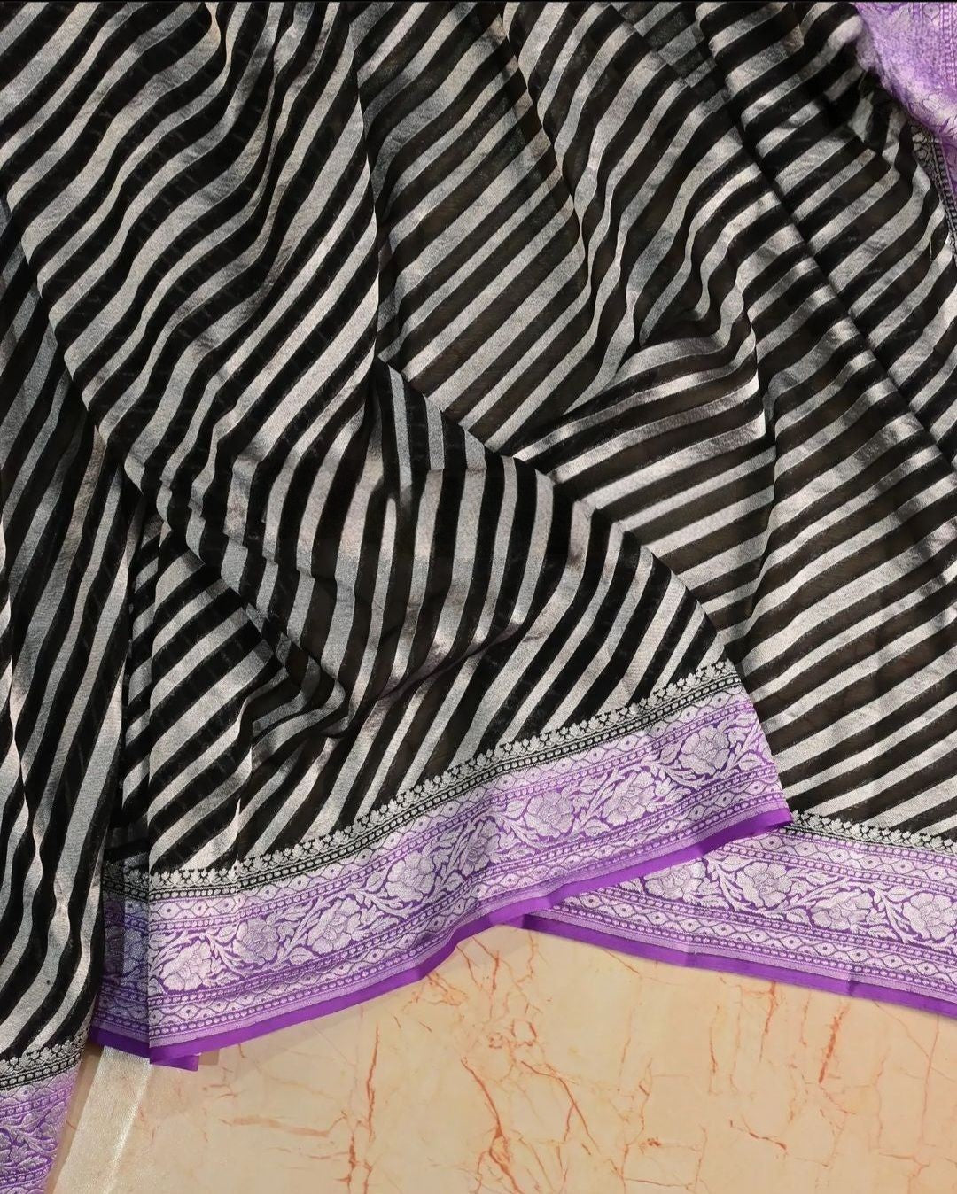 Khaddi Georgette Handloom Banarasi Saree