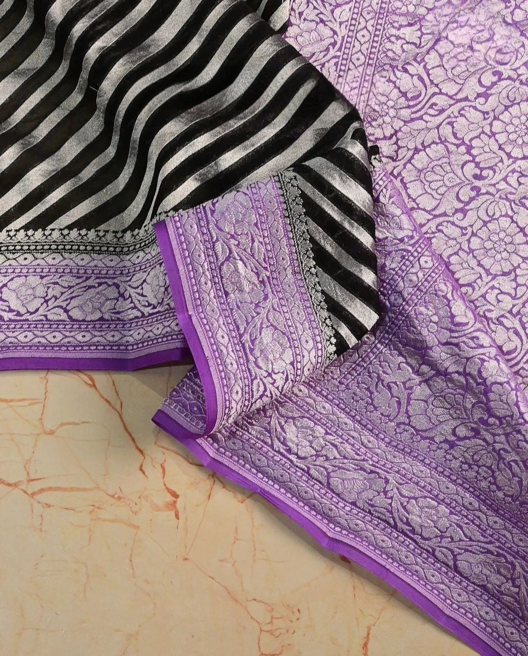 Khaddi Georgette Handloom Banarasi Saree