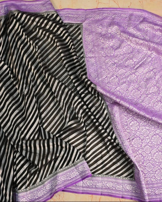 Khaddi Georgette Handloom Banarasi Saree
