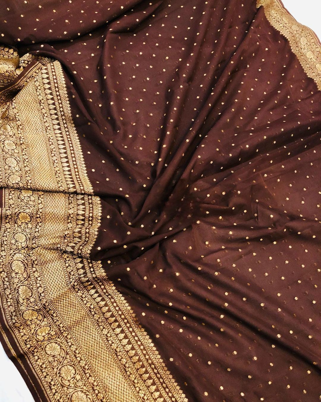 Khaddi Georgette Banarasi Saree - Antique zari
