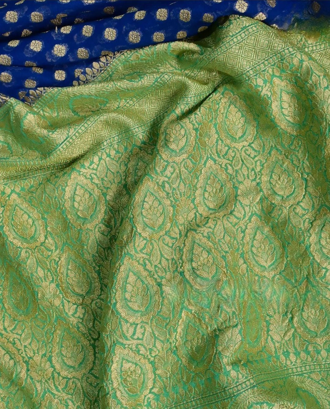 Khaddi Georgette Banarasi Saree - Gold zari