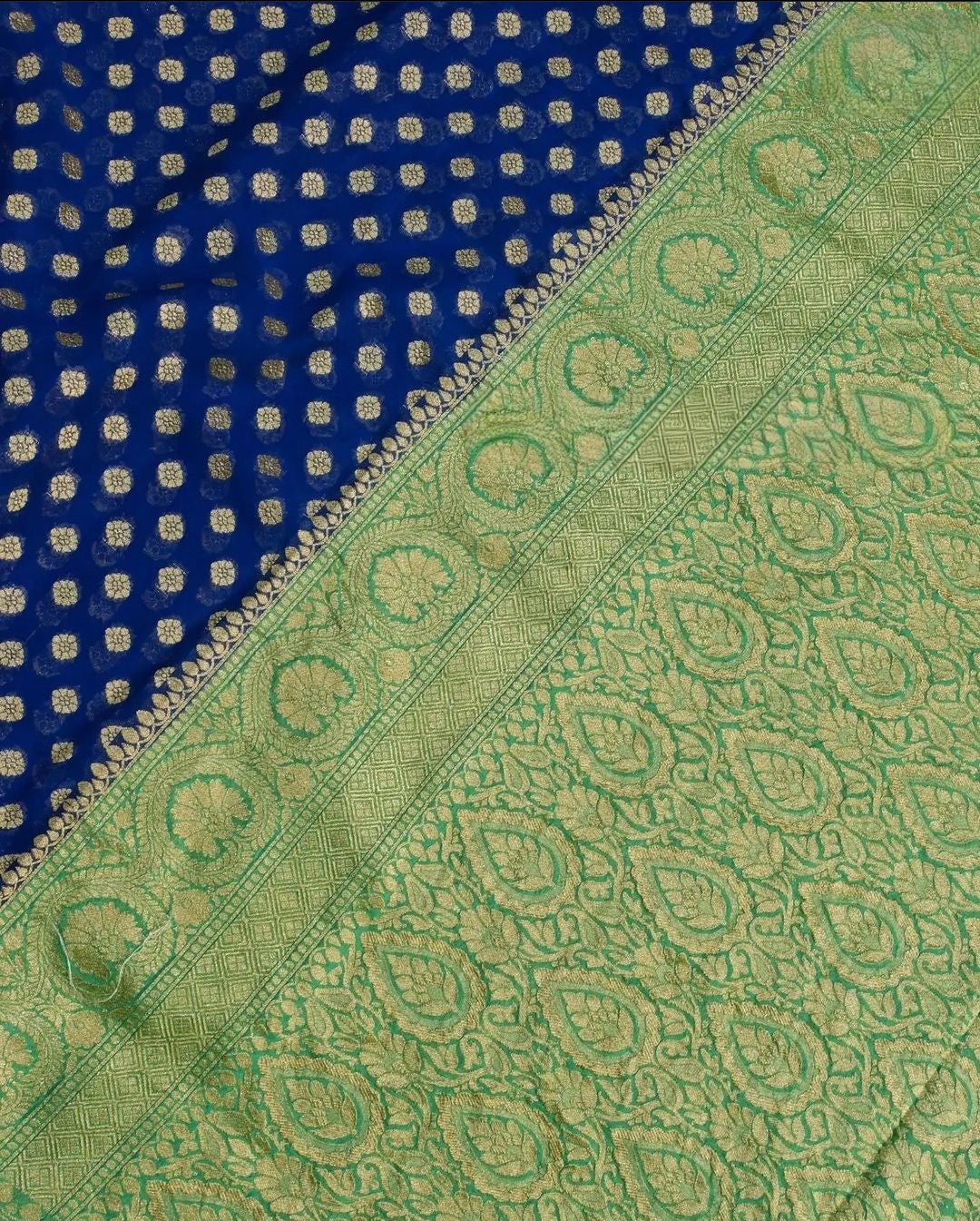 Khaddi Georgette Banarasi Saree - Gold zari
