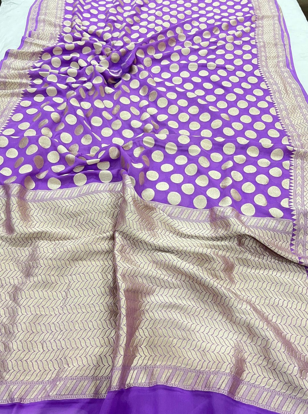 Khaddi Georgette Handloom Banarasi Saree