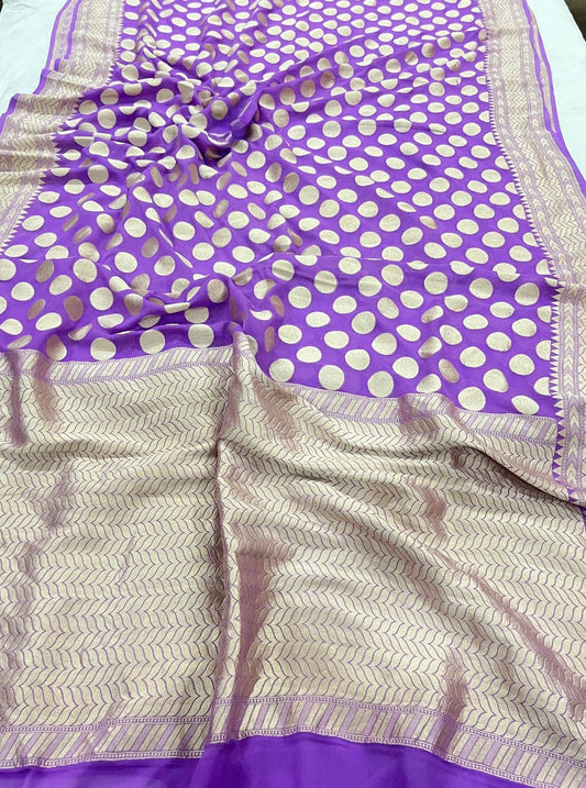 Khaddi Georgette Handloom Banarasi Saree