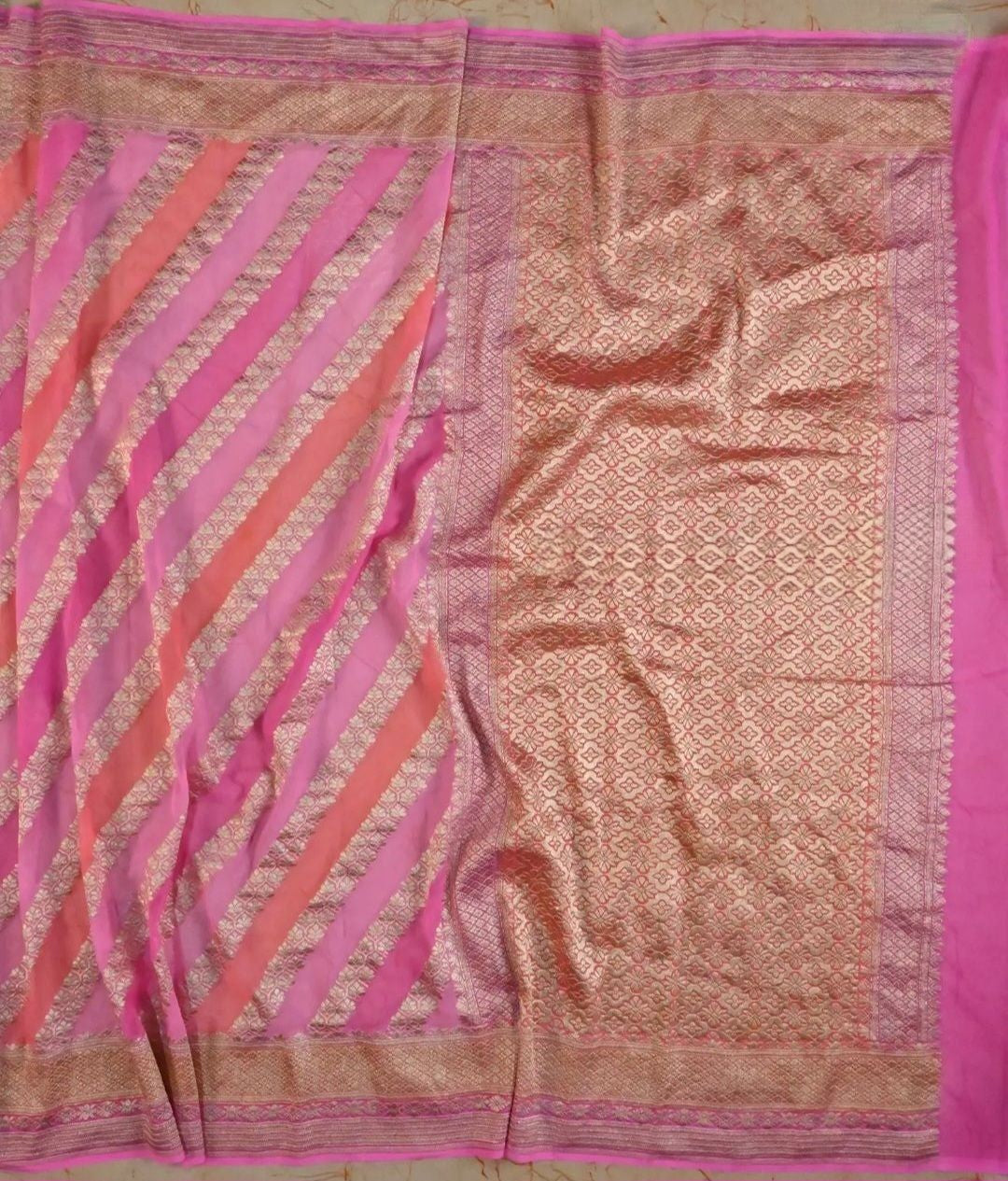 Khaddi Georgette Handloom Banarasi Saree