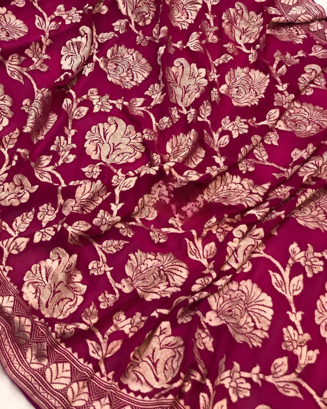 Khaddi Georgette Handloom Banarasi Saree