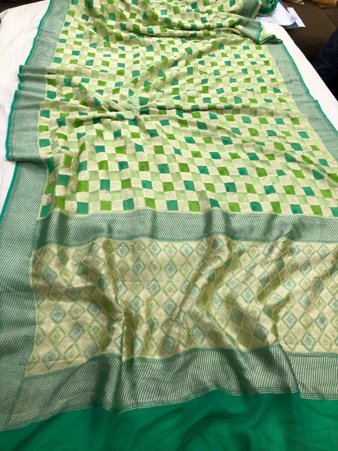 Khaddi Georgette Handloom Banarasi Saree