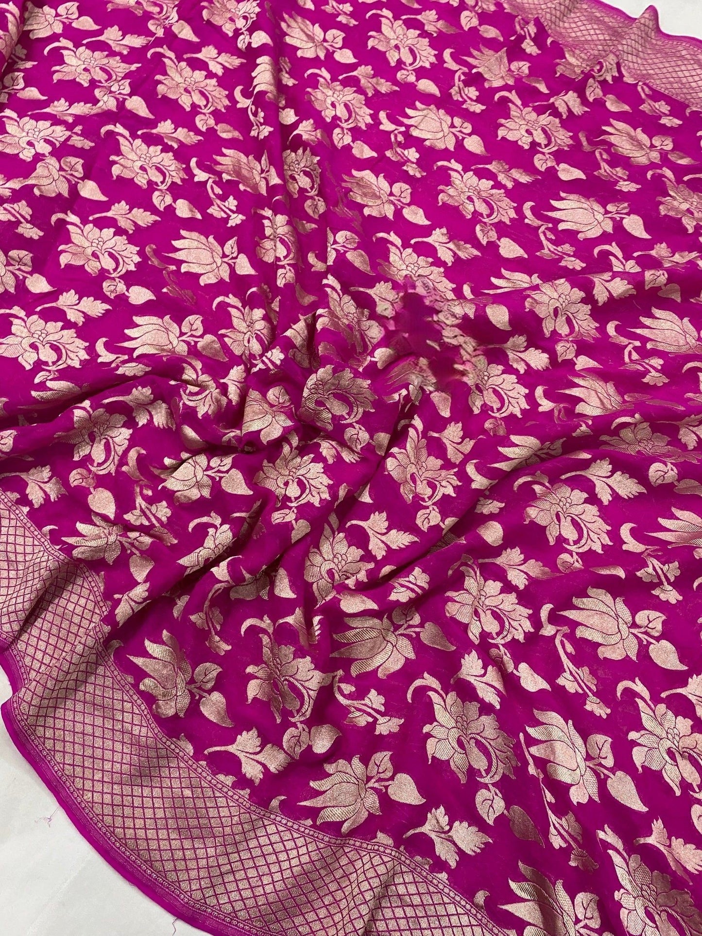 Khaddi Georgette Handloom Banarasi Saree