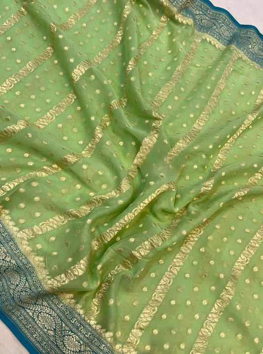 Khaddi Georgette Banarasi Saree - Gold zari