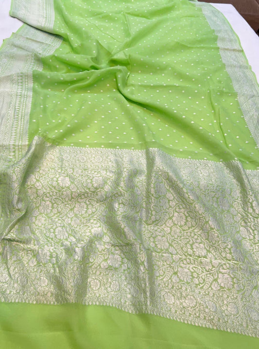 Pure Georgette Handloom Banarsi Saree
