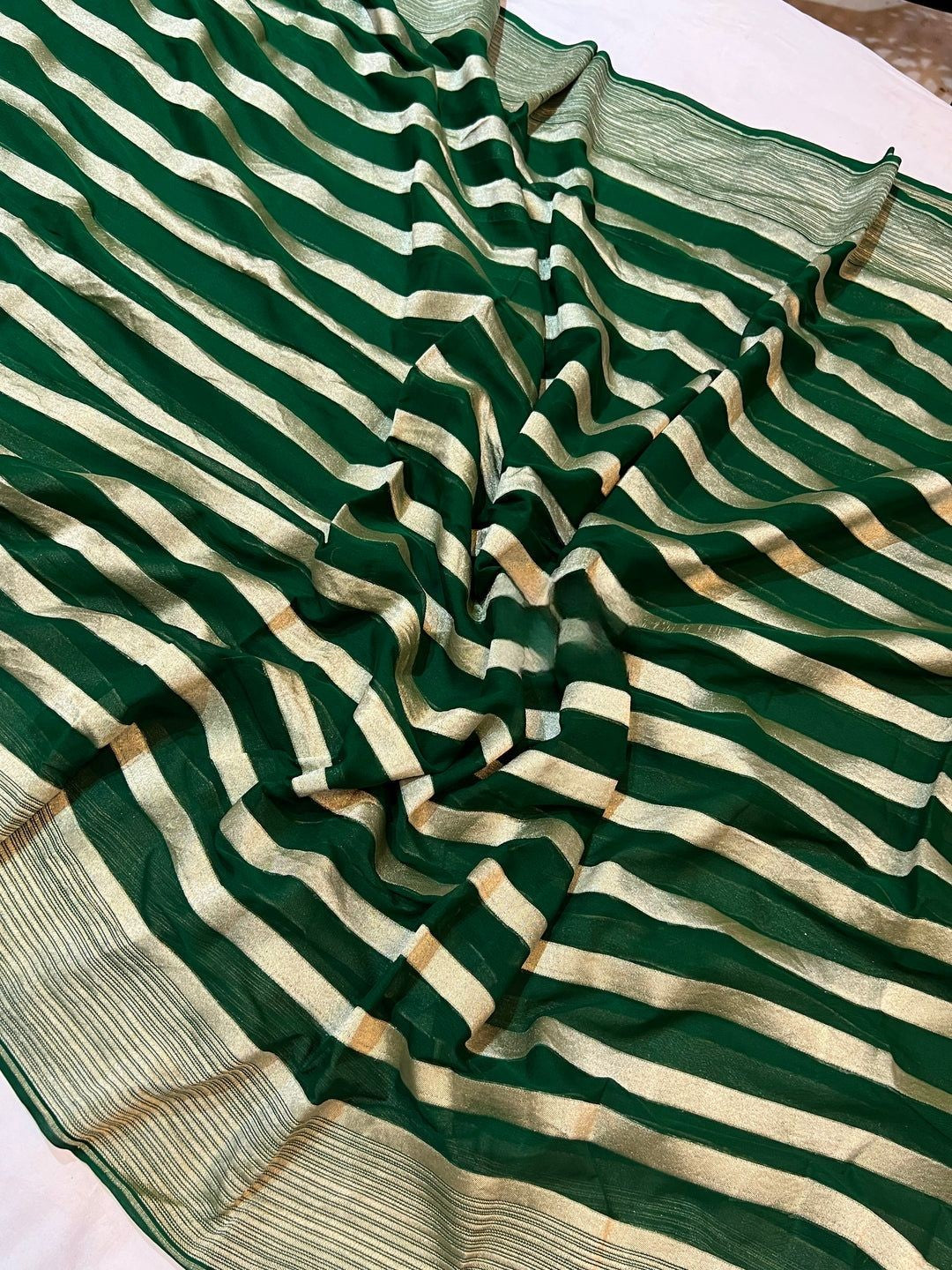 Khaddi Georgette Handloom Banarasi Saree