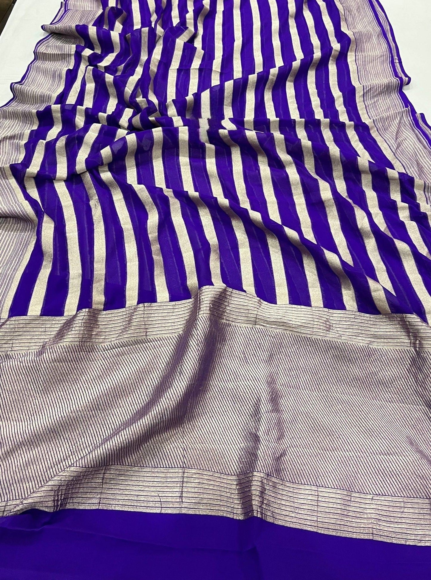 Khaddi Georgette Handloom Banarasi Saree