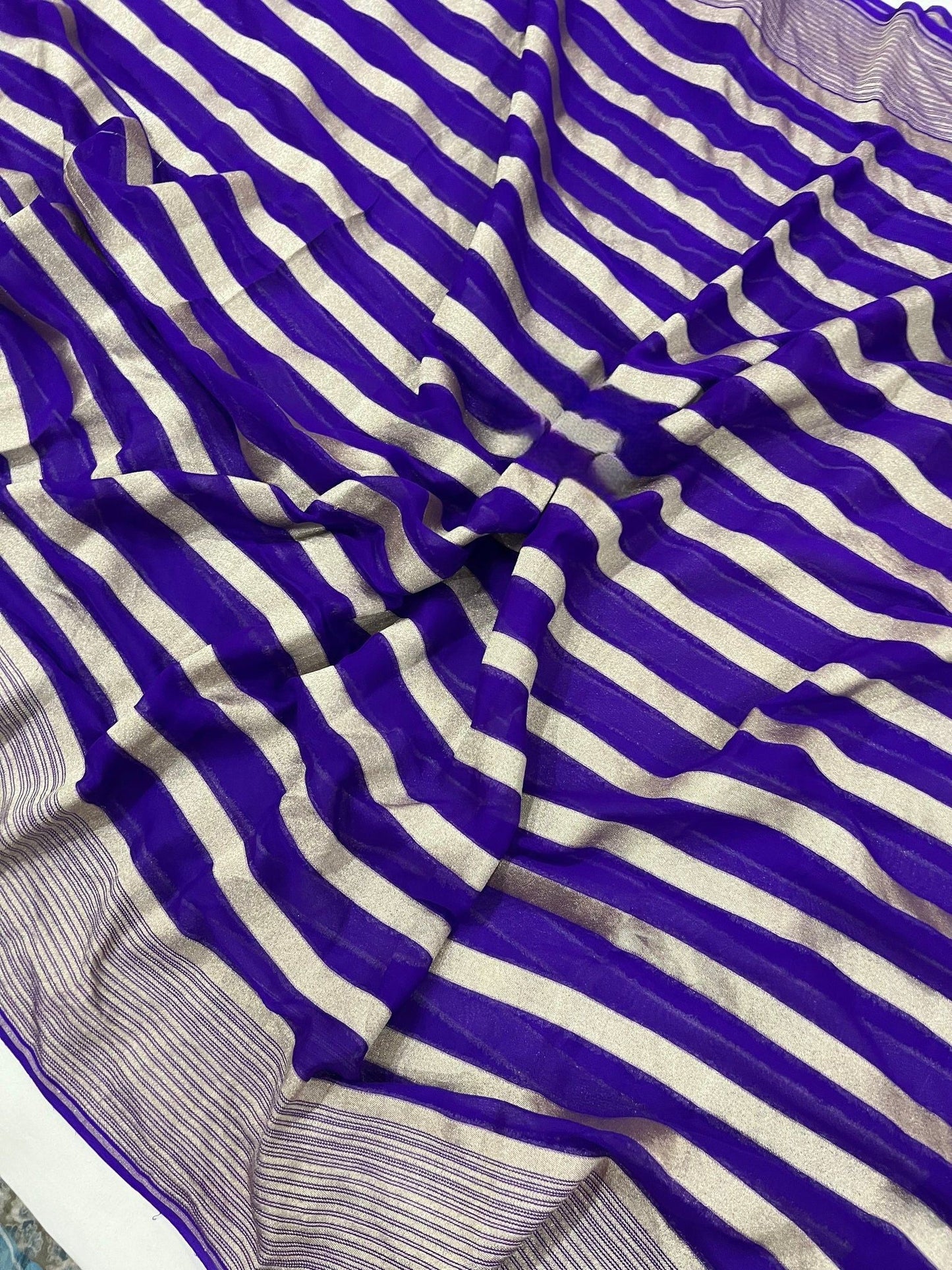 Khaddi Georgette Handloom Banarasi Saree