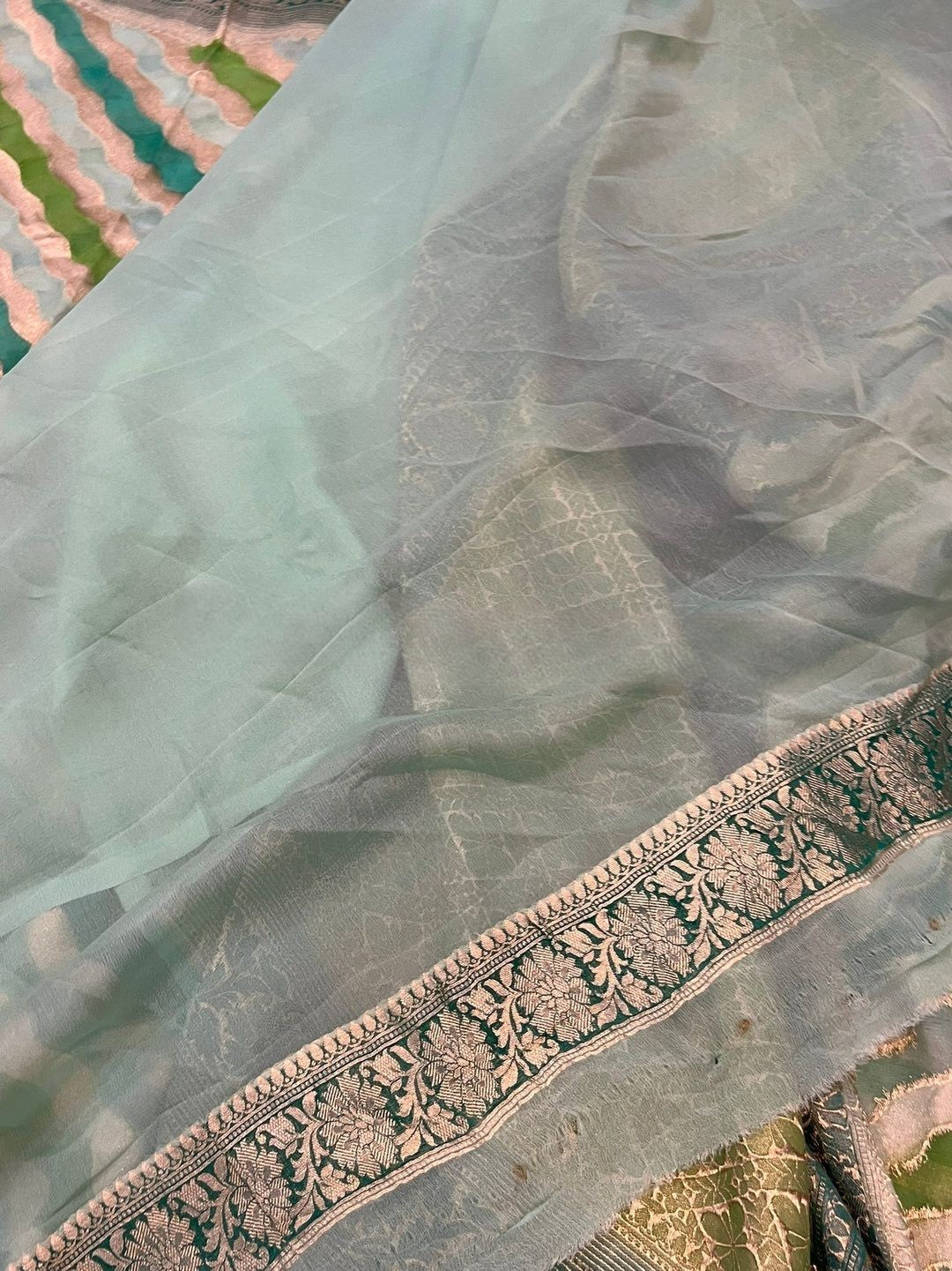 Khaddi Georgette Handloom Banarasi Saree