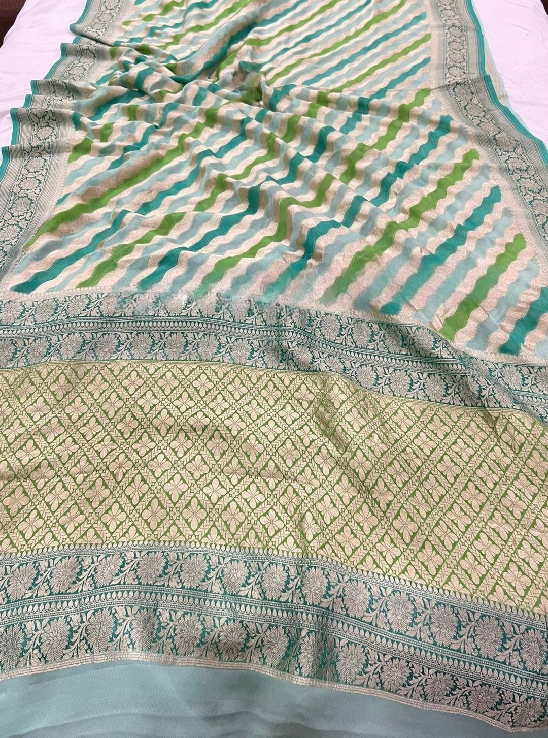 Khaddi Georgette Handloom Banarasi Saree