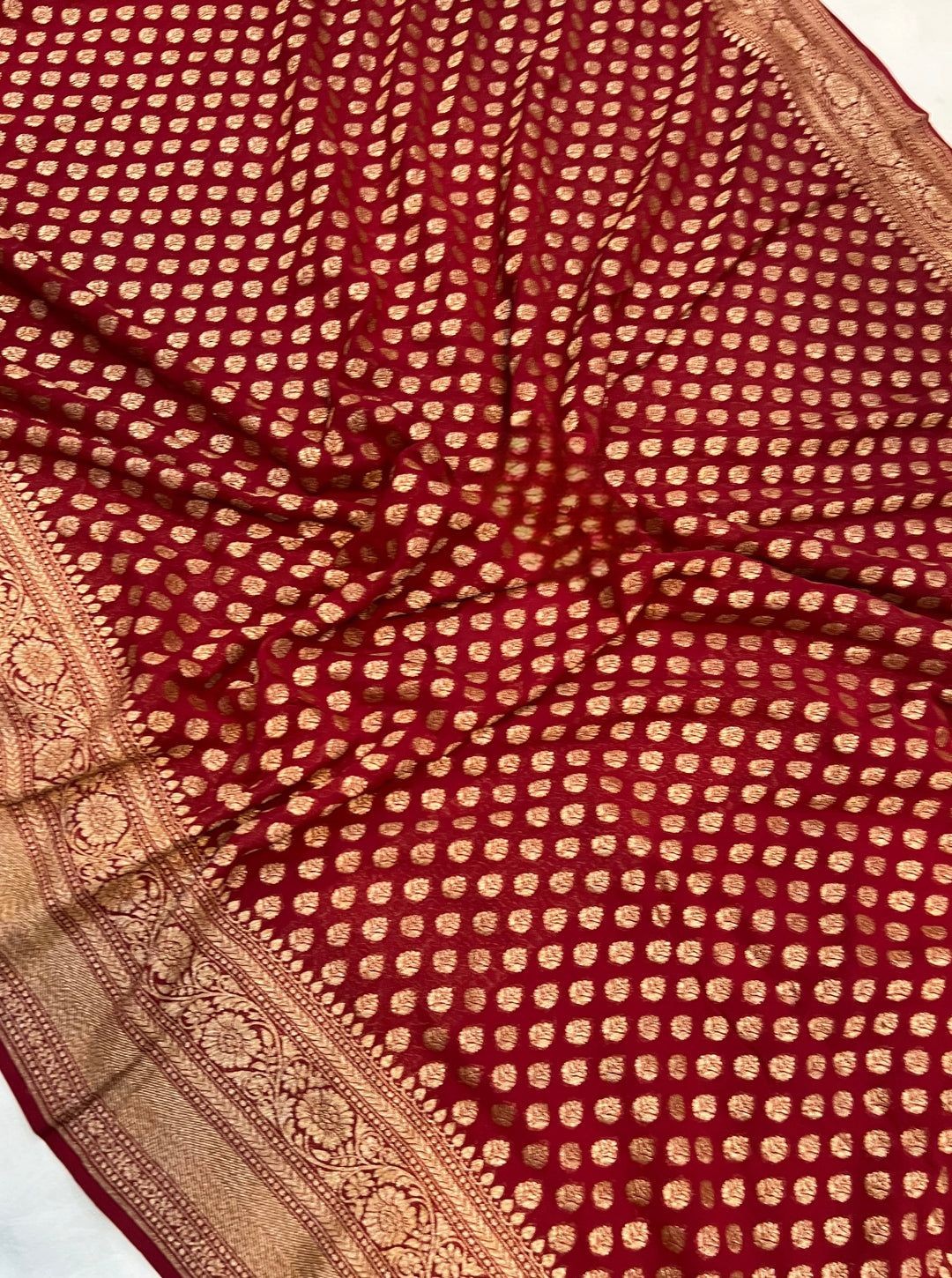 Khaddi Georgette Banarasi Saree - Antique zari