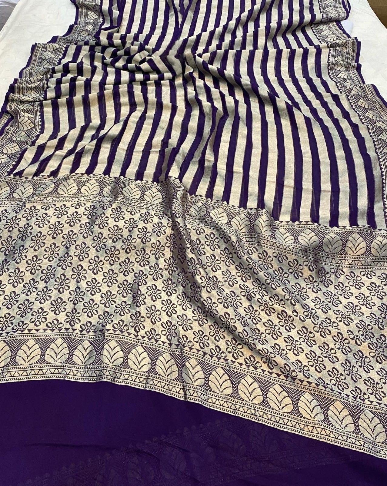 Khaddi Georgette Handloom Banarasi Saree