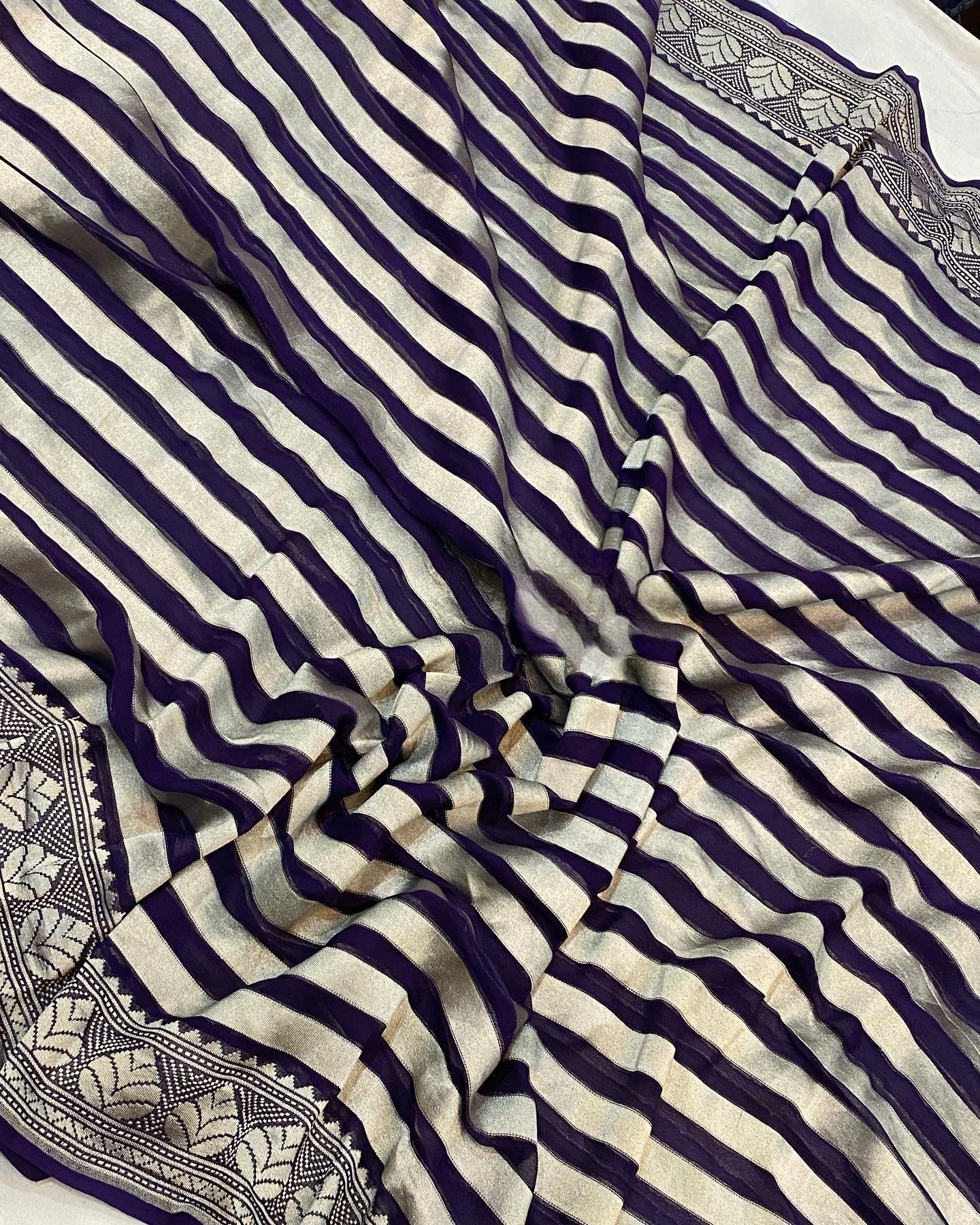 Khaddi Georgette Handloom Banarasi Saree