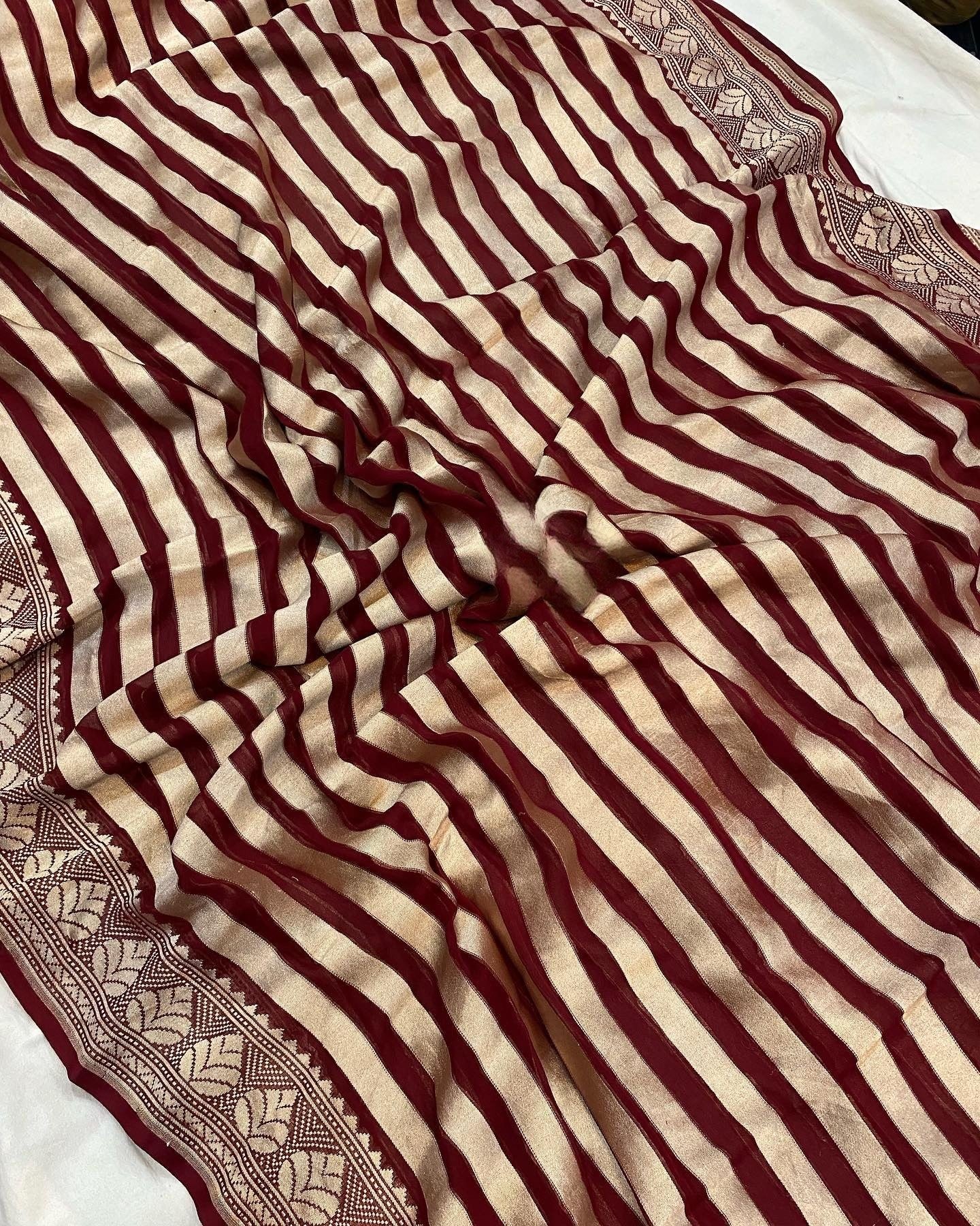 Khaddi Georgette Handloom Banarasi Saree