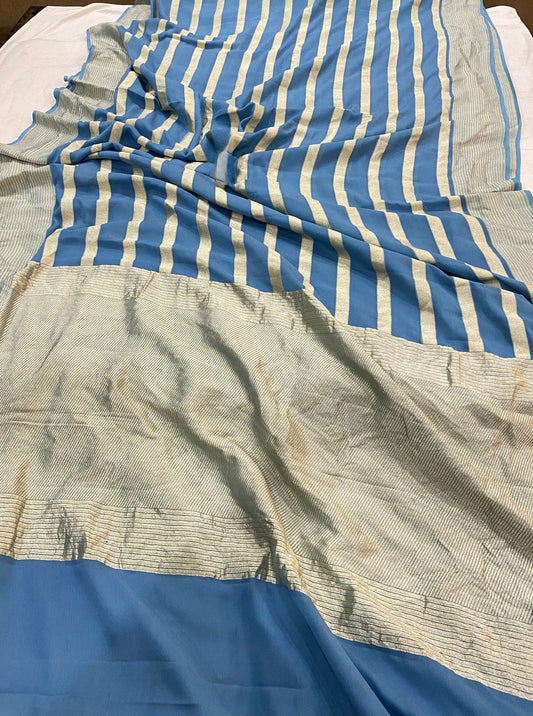 Khaddi Georgette Handloom Banarasi Saree