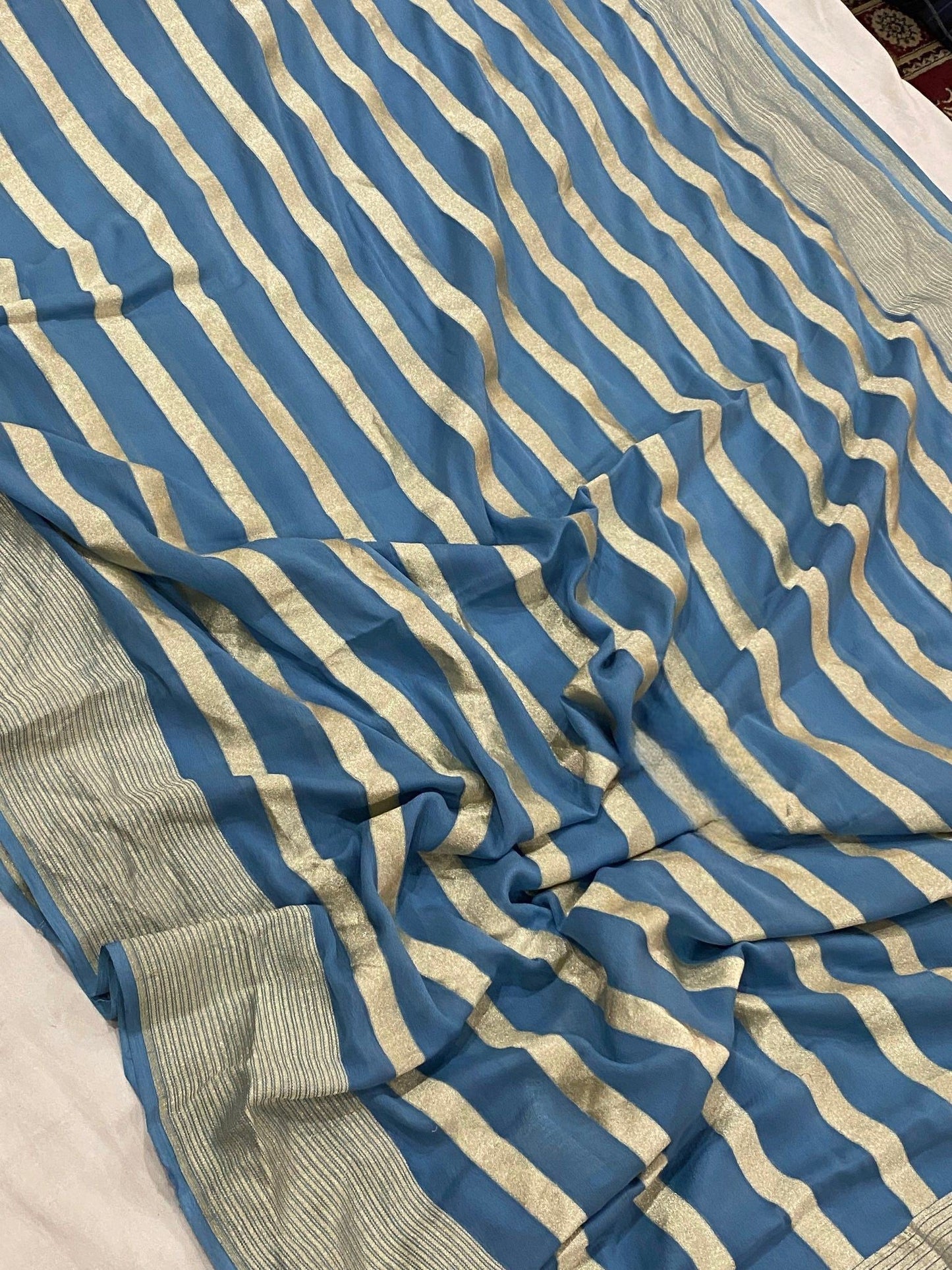 Khaddi Georgette Handloom Banarasi Saree