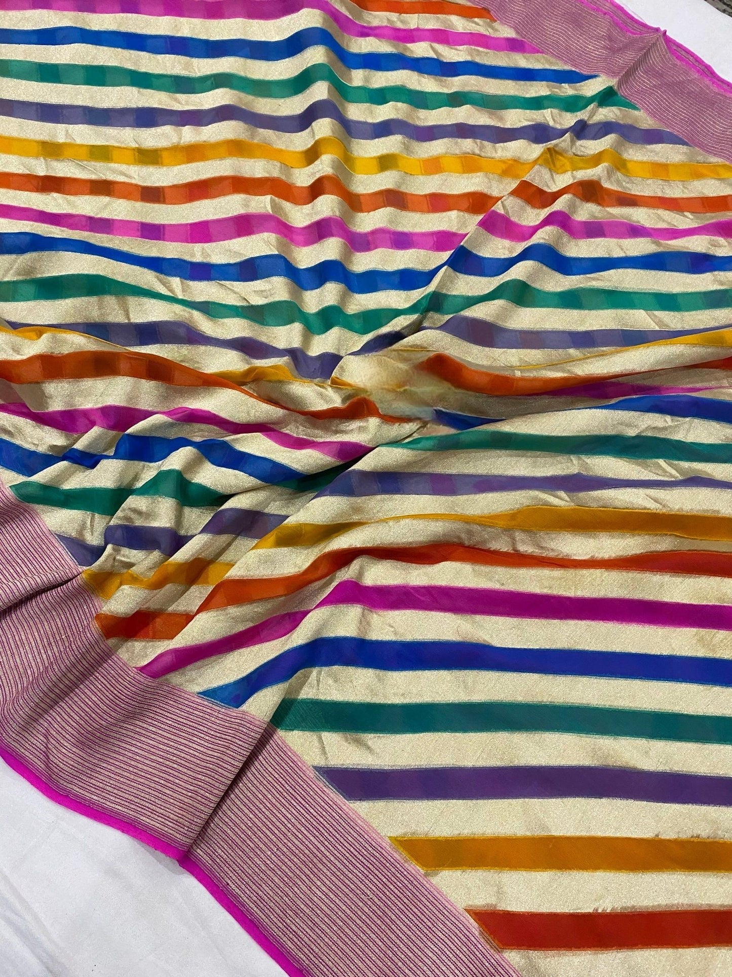 Khaddi Georgette Handloom Banarasi Saree