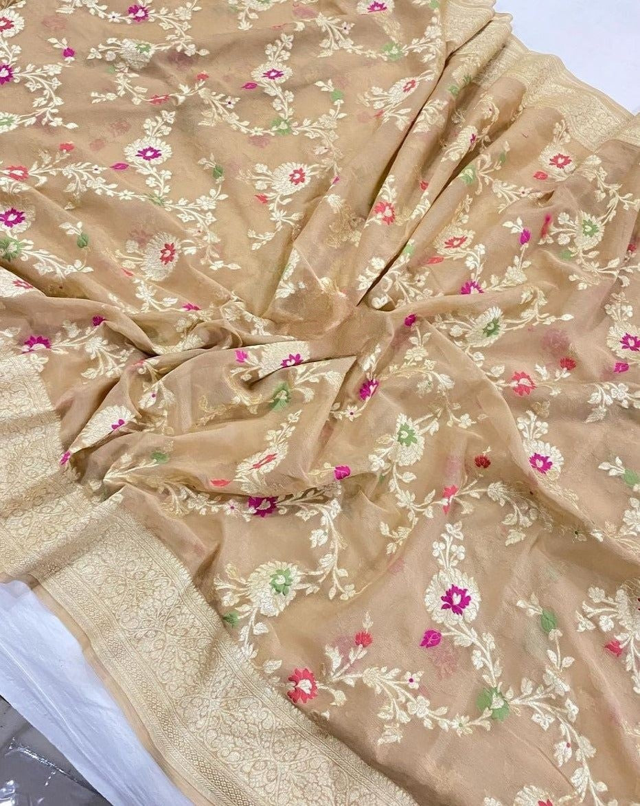 Khaddi Georgette Handloom Banarasi Saree