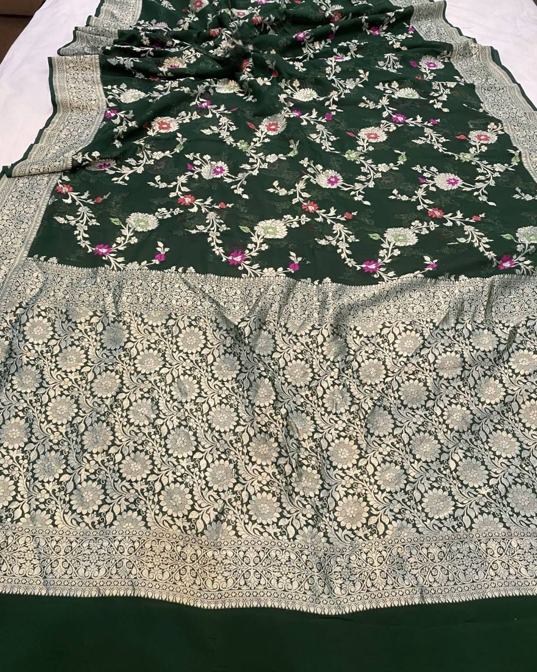 Khaddi Georgette Handloom Banarasi Saree