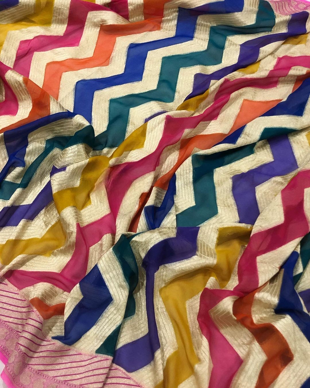 Khaddi Georgette Handloom Banarasi Saree