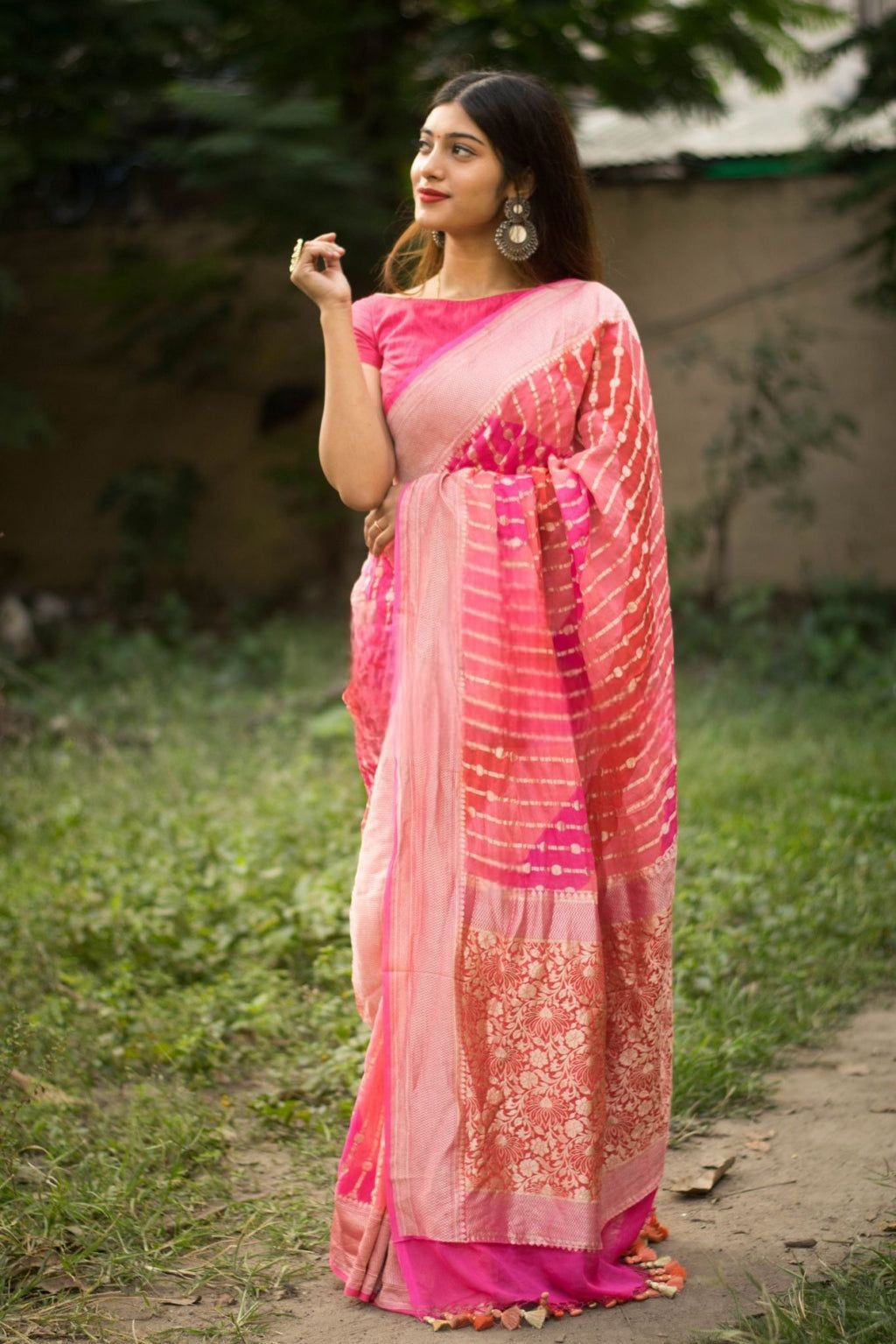 Khaddi Georgette Handloom Banarasi Saree