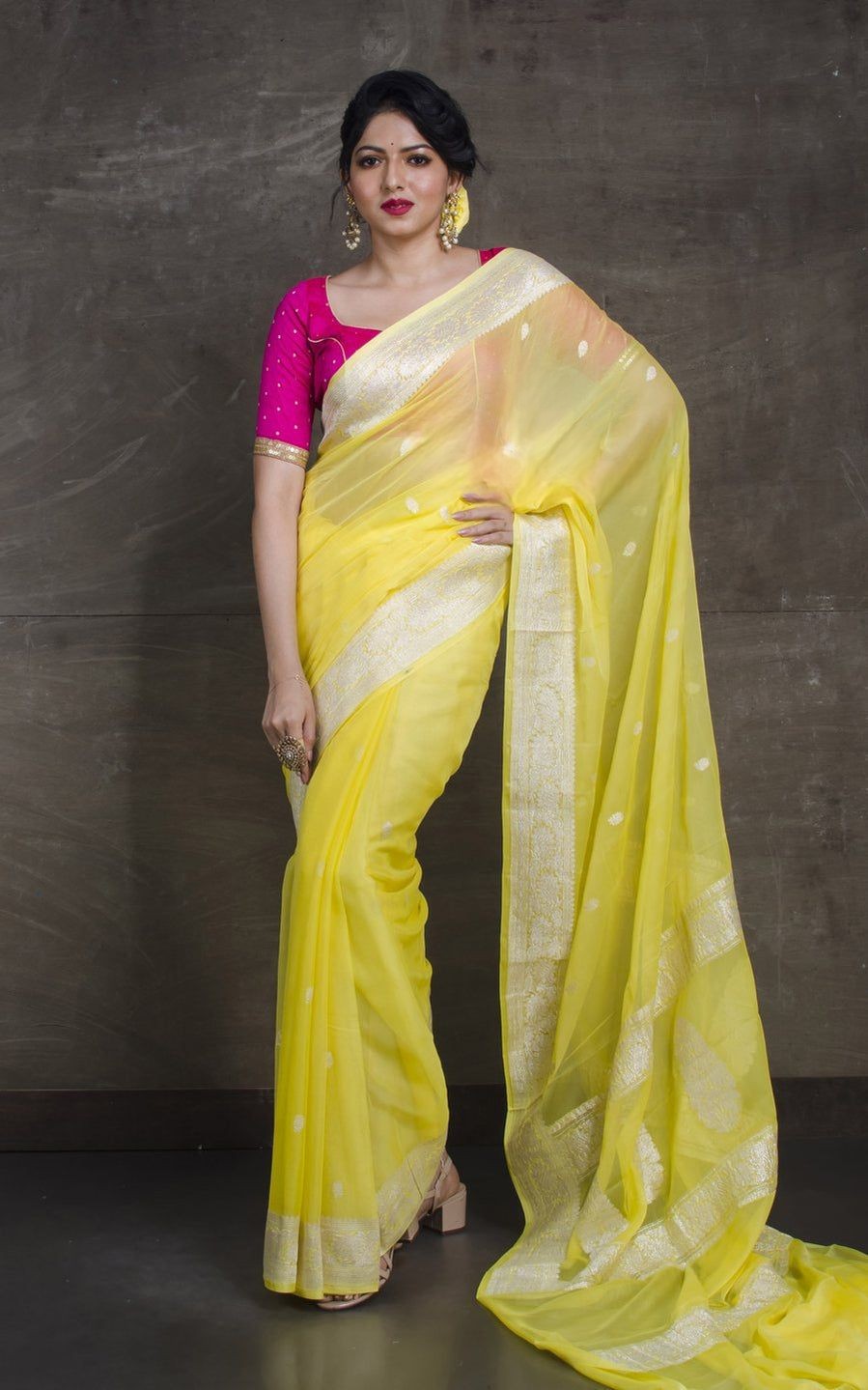 Pure Georgette Handloom Banarasi Saree
